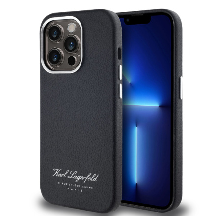 Karl Lagerfeld Grained PU Hotel RSG Zadní Kryt pro iPhone 13 Pro Max Black, KLHCP13XPGWCMKHK