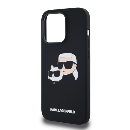 Karl Lagerfeld Liquid Silicone Double Heads Magsafe Zadní Kryt pro iPhone 14 Pro Max Black, KLHMP14XSKCHPPLK