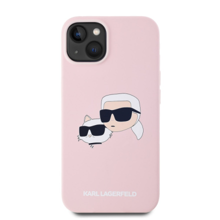 Karl Lagerfeld Liquid Silicone Double Heads Magsafe Zadní Kryt pro iPhone 14 Pink, KLHMP14SSKCHPPLP