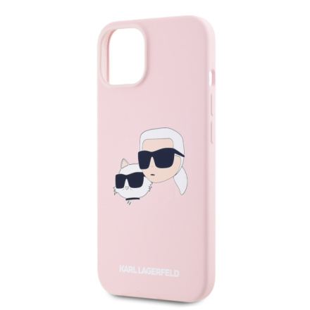 Karl Lagerfeld Liquid Silicone Double Heads Magsafe Zadní Kryt pro iPhone 14 Pink, KLHMP14SSKCHPPLP