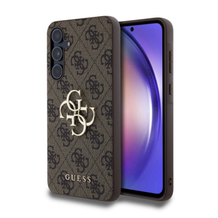 Guess PU 4G Metal Logo Zadní Kryt pro Samsung Galaxy A55 5G Brown, GUHCSA554GMGBR