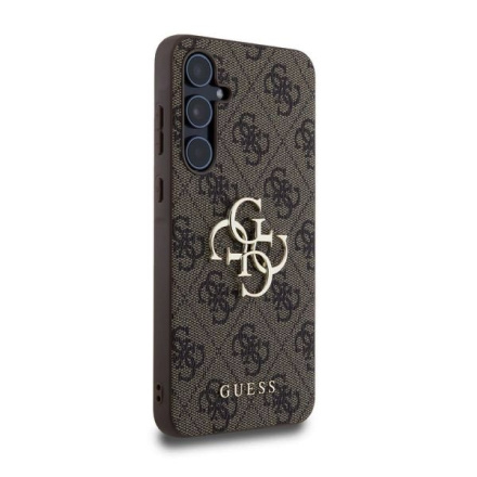 Guess PU 4G Metal Logo Zadní Kryt pro Samsung Galaxy A55 5G Brown, GUHCSA554GMGBR