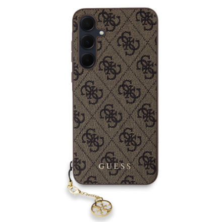 Guess 4G Charm Zadní Kryt pro Samsung Galaxy A35 5G Brown, GUHCSA35GF4GBR