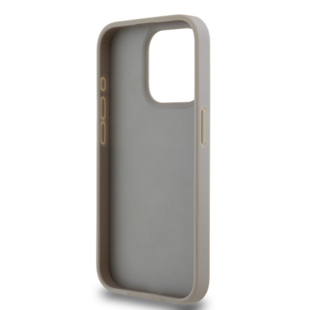 DKNY PU Leather Repeat Pattern Tonal Stripe Zadní Kryt pro iPhone 15 Pro Beige, DKHCP15LPRTHSLE