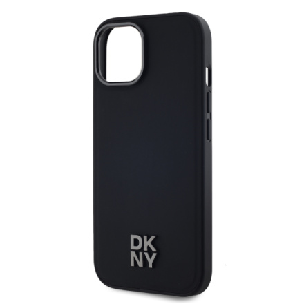 DKNY PU Leather Stack Logo Magsafe Zadní Kryt pro iPhone 14 Black, DKHMP14SPSMCSLK