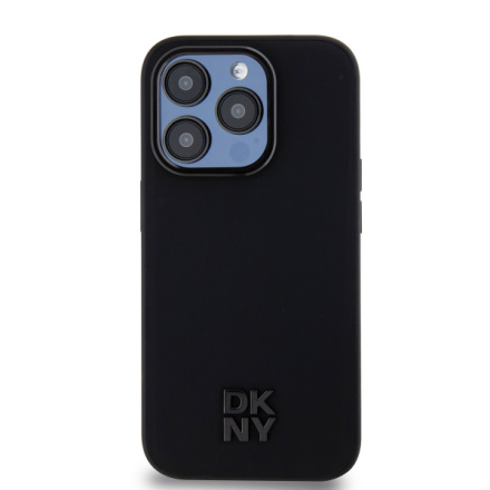 DKNY PU Leather Stack Logo Magsafe Zadní Kryt pro iPhone 14 Pro Max Black, DKHMP14XPSMCSLK