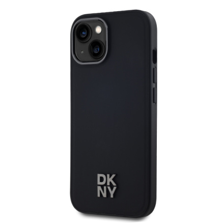 DKNY PU Leather Stack Logo Magsafe Zadní Kryt pro iPhone 15 Black, DKHMP15SPSMCSLK