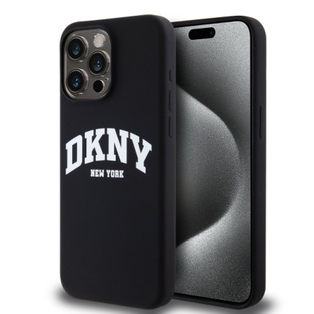 DKNY Liquid Silicone Arch Logo MagSafe Zadní Kryt pro iPhone 14 Pro Max Black, DKHMP14XSNYACH