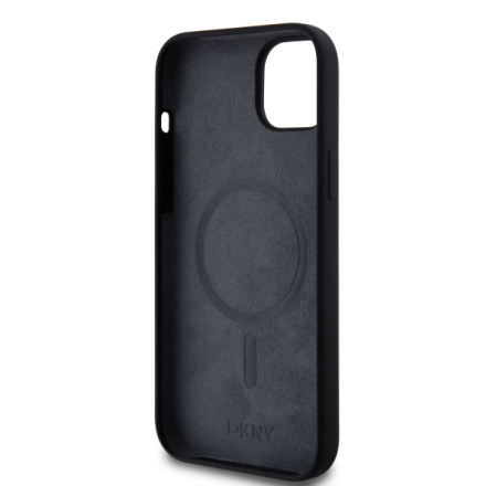 DKNY Liquid Silicone Arch Logo MagSafe Zadní Kryt pro iPhone 15 Plus Black, DKHMP15MSNYACH