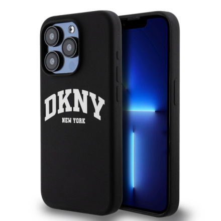 DKNY Liquid Silicone Arch Logo MagSafe Zadní Kryt pro iPhone 15 Pro Black, DKHMP15LSNYACH