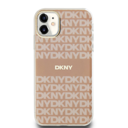 DKNY PC/TPU Repeat Pattern Tonal Stripe Magsafe Zadní Kryt pro iPhone 11 Pink, DKHMN61HRHSEP