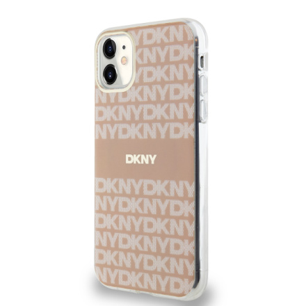 DKNY PC/TPU Repeat Pattern Tonal Stripe Magsafe Zadní Kryt pro iPhone 11 Pink, DKHMN61HRHSEP