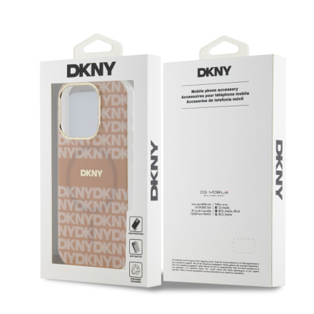 DKNY PC/TPU Repeat Pattern Tonal Stripe Magsafe Zadní Kryt pro iPhone 13 Pro Pink, DKHMP13LHRHSEP