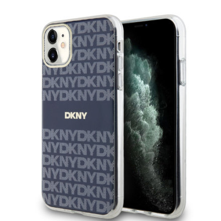 DKNY PC/TPU Repeat Pattern Tonal Stripe Magsafe Zadní Kryt pro iPhone 11 Blue, DKHMN61HRHSEB