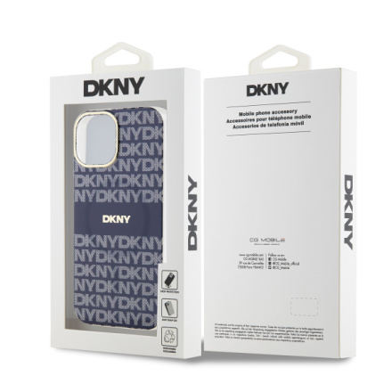 DKNY PC/TPU Repeat Pattern Tonal Stripe Magsafe Zadní Kryt pro iPhone 14 Blue, DKHMP14SHRHSEB