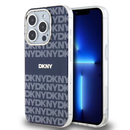 DKNY PC/TPU Repeat Pattern Tonal Stripe Magsafe Zadní Kryt pro iPhone 15 Pro Blue, DKHMP15LHRHSEB