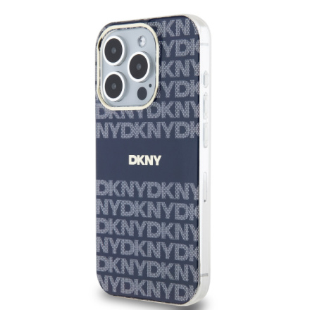 DKNY PC/TPU Repeat Pattern Tonal Stripe Magsafe Zadní Kryt pro iPhone 15 Pro Max Blue, DKHMP15XHRHSEB