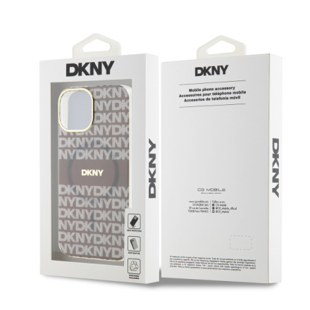 DKNY PC/TPU Repeat Pattern Tonal Stripe Magsafe Zadní Kryt pro iPhone 14 Beige, DKHMP14SHRHSEE