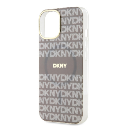 DKNY PC/TPU Repeat Pattern Tonal Stripe Magsafe Zadní Kryt pro iPhone 15 Beige, DKHMP15SHRHSEE