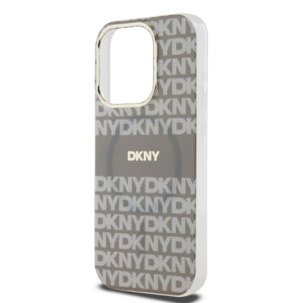 DKNY PC/TPU Repeat Pattern Tonal Stripe Magsafe Zadní Kryt pro iPhone 15 Pro Beige, DKHMP15LHRHSEE