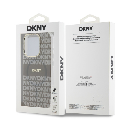 DKNY PC/TPU Repeat Pattern Tonal Stripe Magsafe Zadní Kryt pro iPhone 15 Pro Beige, DKHMP15LHRHSEE