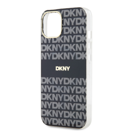 DKNY PC/TPU Repeat Pattern Tonal Stripe Magsafe Zadní Kryt pro iPhone 13 Black, DKHMP13MHRHSEK
