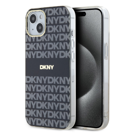 DKNY PC/TPU Repeat Pattern Tonal Stripe Magsafe Zadní Kryt pro iPhone 14 Black, DKHMP14SHRHSEK