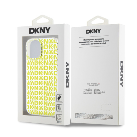 DKNY PC/TPU Repeat Pattern Zadní Kryt pro iPhone 15 Yellow, DKHCP15SHOPECY