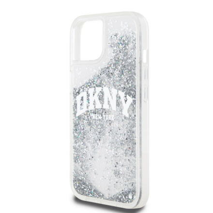 DKNY Liquid Glitter Arch Logo Zadní Kryt pro iPhone 14 Transparent, DKHCP14SLBNAET