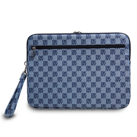 DKNY PU Leather Checkered Pattern and Stripe Obal na Notebook 13/14" Blue, DKCS14PVSHLB