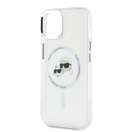 Karl Lagerfeld IML K&CH Heads Metal Frame MagSafe Zadní Kryt pro iPhone 14 Transparent, KLHMP14SHLSKCH