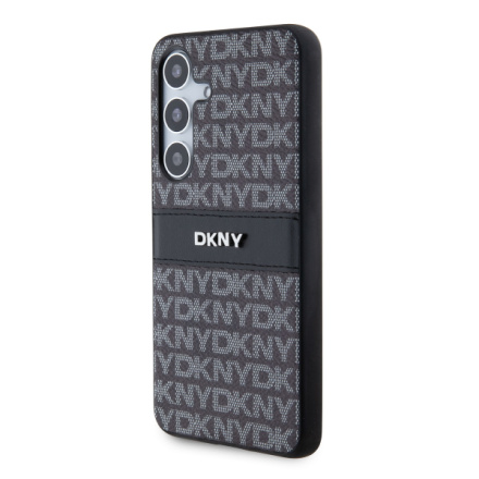 DKNY PC/TPU Repeat Pattern Tonal Stripe Zadní Kryt pro Samsung S24 Black, DKHCS24SPRTHSLK