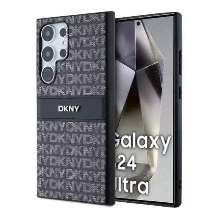 DKNY PC/TPU Repeat Pattern Tonal Stripe Zadní Kryt pro Samsung S24 Ultra Black, DKHCS24LPRTHSLK