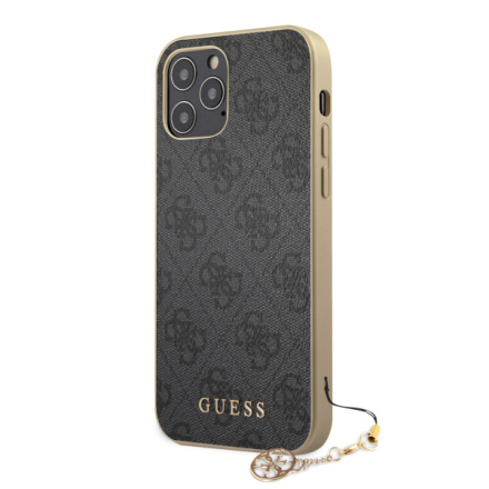 Guess 4G Charms Zadní Kryt pro iPhone 12/12 Pro 6.1 Grey, GUHCP12MGF4GGR