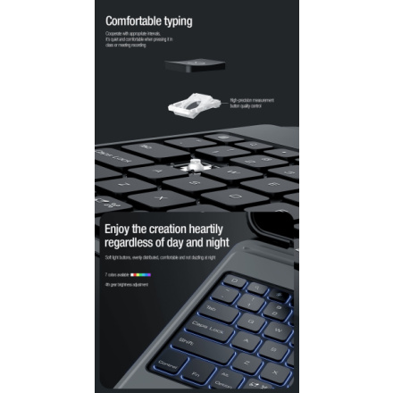 Nillkin Bumper Combo Keyboard Case (Backlit Version) pro iPad 12.9 Pro 2020/2021/2022 Black, 57983116142