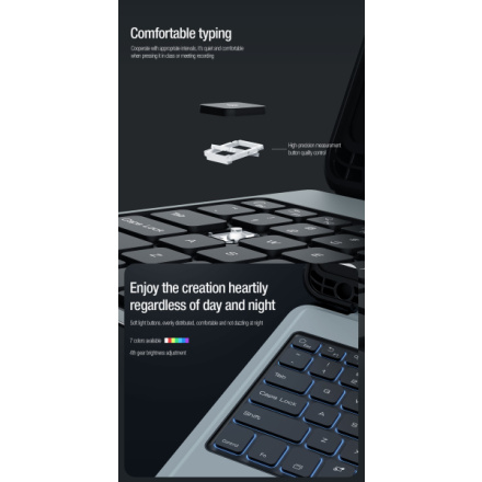 Nillkin Bumper Combo Keyboard Case (Backlit Version) pro Samsung Tab S7+/S7 FE/S8+/S8+ 5G Black, 57983118077