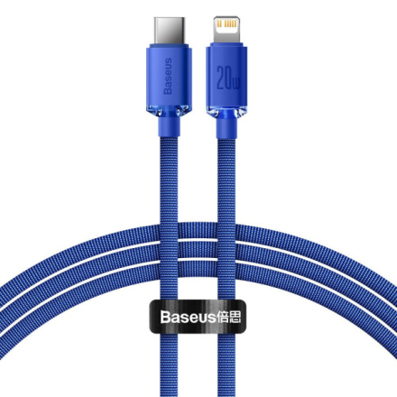 Baseus  Crystal Shine Series Datový Kabel USB-C - Lightning 20W 1,2m Blue, CAJY000203