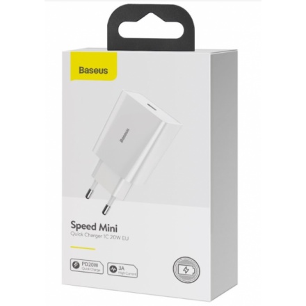 Baseus  Speed Mini Nabíječka USB-C 20W White, CCFS-SN02