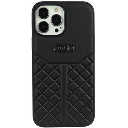 Audi Genuine Leather Zadní Kryt pro iPhone 13/13 Pro Black, AU-TPUPCIP13P-Q8/D1-BK