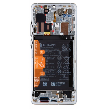 LCD Display + Dotyková Deska + Přední Kryt Huawei P30 PRO Silver Frost (Service Pack), 02353SBC