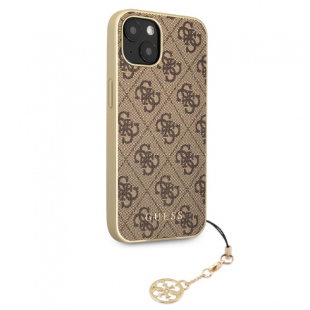 Guess 4G Charm Zadní Kryt pro iPhone 13 Brown, GUHCP13MGF4GBR