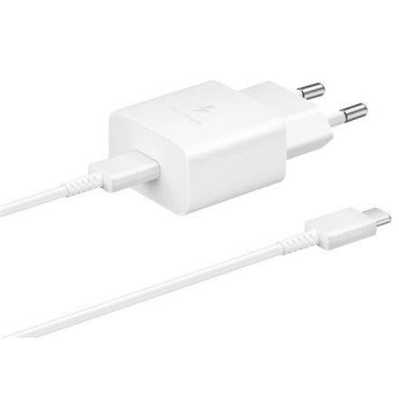 EP-T1510XWE Samsung USB-C 15W Cestovní nabíječka + USB-C Datový Kabel White, EP-T1510XWEGEU