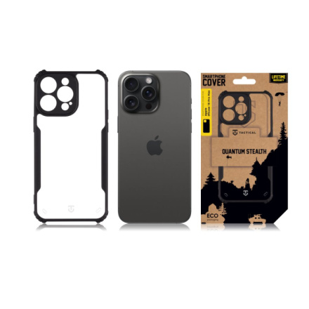 Tactical Quantum Stealth Kryt pro Apple iPhone 15 Pro Max Clear/Black , 57983116306