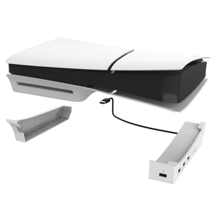 iPega P5S008 Horizontální Stojan s USB HUB pro PS5 Slim/PS5 Pro White, PG-P5S008