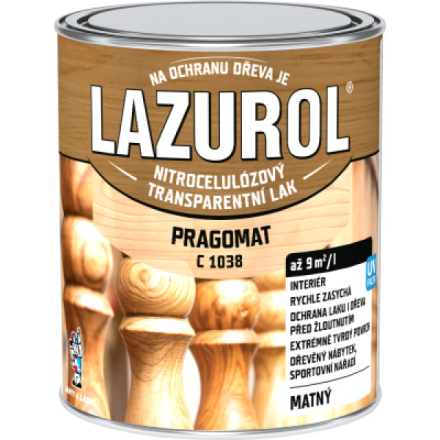 Lazurol Pragomat C1038 nitrocelulózový lak na dřevo 750 ml