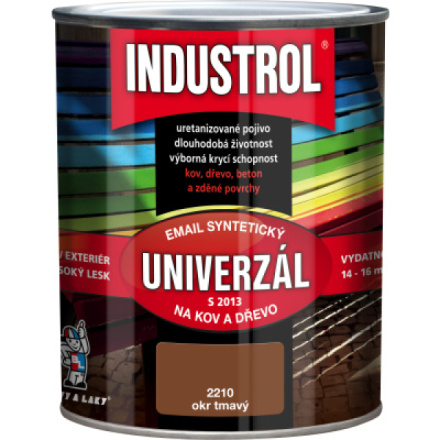 Industrol S2013 univerzál lesk vrchní barva na kov a dřevo, 2210 okr tmavý, 750 ml