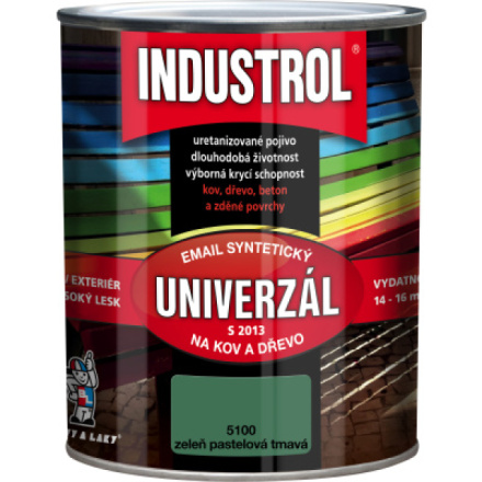 Industrol S2013 univerzál lesk vrchní barva na kov a dřevo, 5100 zeleň pastelová, 750 ml