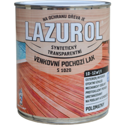 Lazurol s1020 pochozí lak na dřevo polomat, bezbarvý, 750 ml