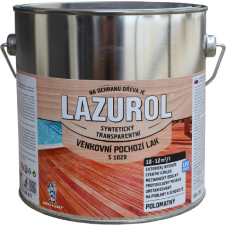 Lazurol s1020 pochozí lak na dřevo polomat, bezbarvý, 2,5 l