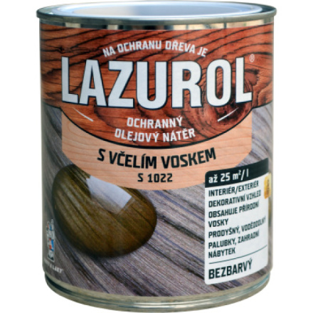 Lazurol S1022 lak s voskem na dřevo, bezbarvý, 750 ml